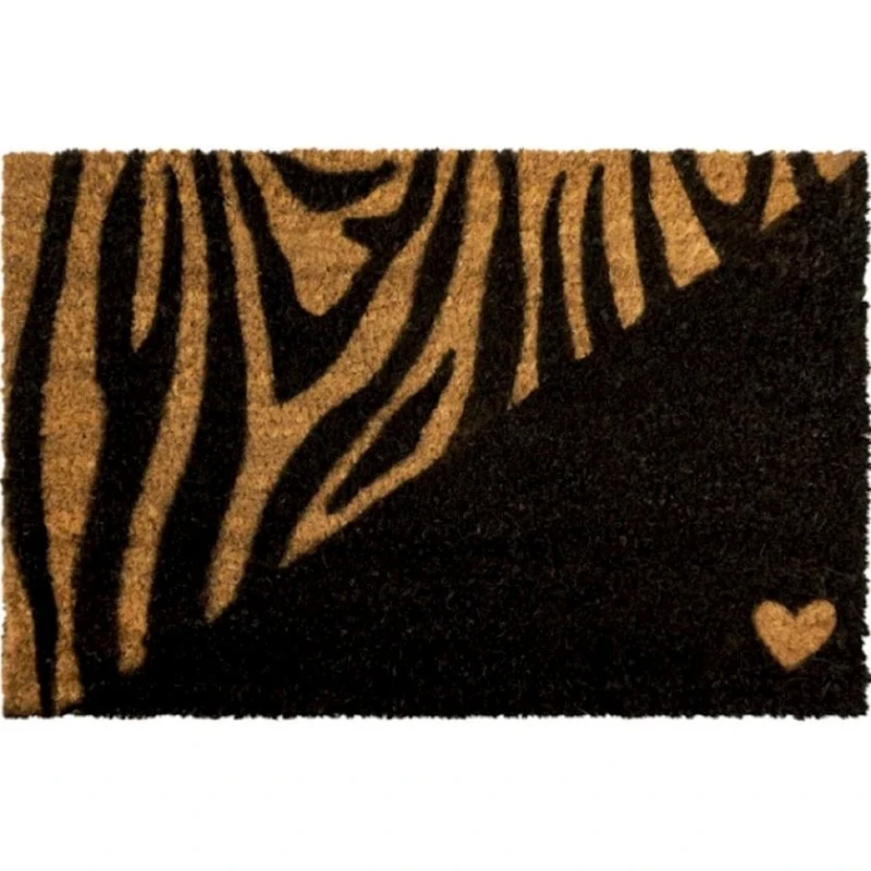 Коврик придверный Cocoprint Colori, 45x75 см, кокосовое волокно, черный/коричневый