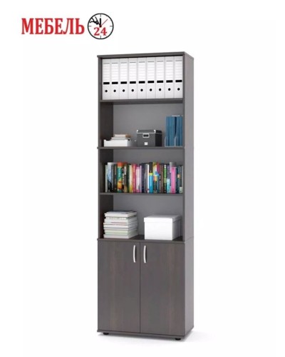 Stellaj 3563_L-M 2StellajOfficeQuaBl, 68x37x216 sm, LDSP, qəhvəyi