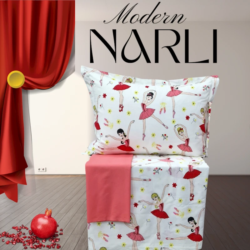 Комплект детского постельного белья Narlı 1011, пододеяльник 160x220 см, простыня 180x240 см, наволочка 50x70 см, односпальный, хлопок, белый/красный Комплект детского постельного белья Narlı 1011, пододеяльник 160x220 см, простыня 180x240 см, наволочка 50x70 см, односпальный, хлопок, белый/красный