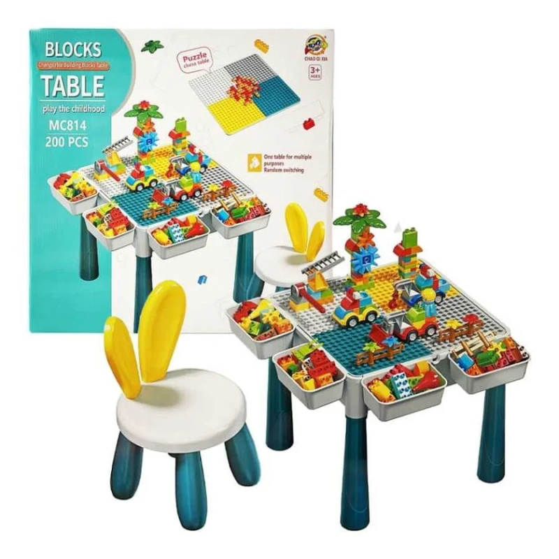 Детский игровой стол Blocks Table M6676, со стулом, 200 элементов, 3+ лет Детский игровой стол Blocks Table M6676, со стулом, 200 элементов, 3+ лет