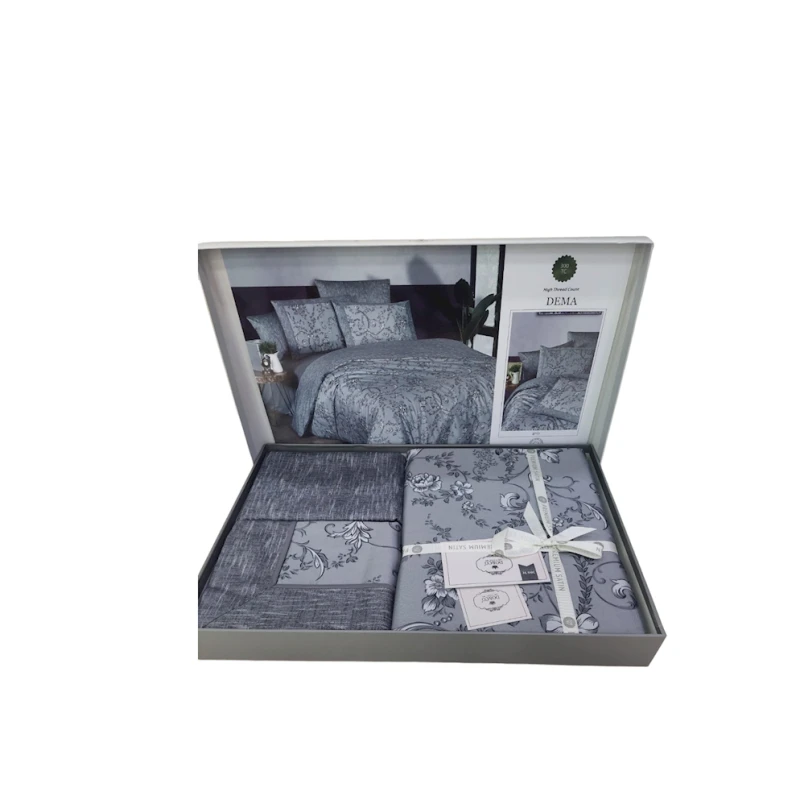 Yataq dəsti DO&GO DO5, yorğan üzü 200х220 sm, mələfə 220х240 sm, yastıq üzləri 70x70 sm, 50х70 sm, ikinəfərlik, satin, boz Yataq dəsti DO&GO DO5, yorğan üzü 200х220 sm, mələfə 220х240 sm, yastıq üzləri 70x70 sm, 50х70 sm, ikinəfərlik, satin, boz