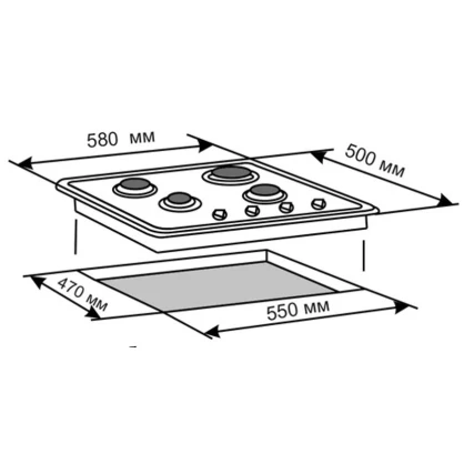 Варочная поверхность De Luxe 5840.00гмв-054чр