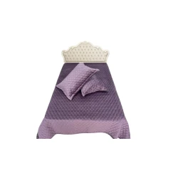 Örtük və yastıq üzü dəsti Pima Cotton, yastıq üzləri 50x70 sm, örtük 230x250 sm, ikinəfərlik, bənövşəyi