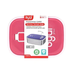 Термо ланч-бокс Oyal Plus i-9615, 680 мл, розовый