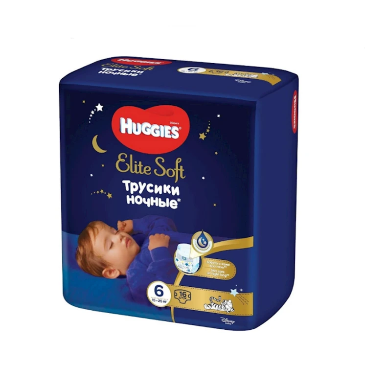 Трусики-подгузники Huggies Elite Soft Overnites 6 16 шт Трусики-подгузники Huggies Elite Soft Overnites 6 16 шт
