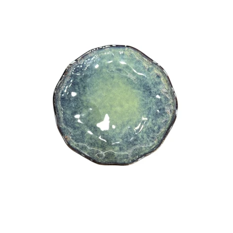 Тарелка сервировочная Danny Home SEE339, круглая, зеленая, 22 см Тарелка сервировочная Danny Home SEE339, круглая, зеленая, 22 см