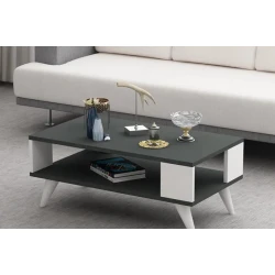 Журнальный стол Ev Plus ev_12116020, ЛДСП, антрацит-белый, 90x45x35 см Журнальный стол Ev Plus ev_12116020, ЛДСП, антрацит-белый, 90x45x35 см