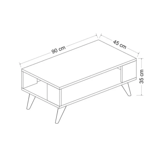Журнальный стол Ev Plus ev_12116020, ЛДСП, антрацит-белый, 90x45x35 см Журнальный стол Ev Plus ev_12116020, ЛДСП, антрацит-белый, 90x45x35 см