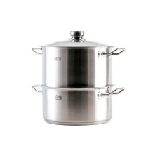 Buxarlı qazan Gipfel Messina 1307, üçyaruslu, şüşə qapaq, paslanmayan polad, induksiya dibi ilə, 6 l