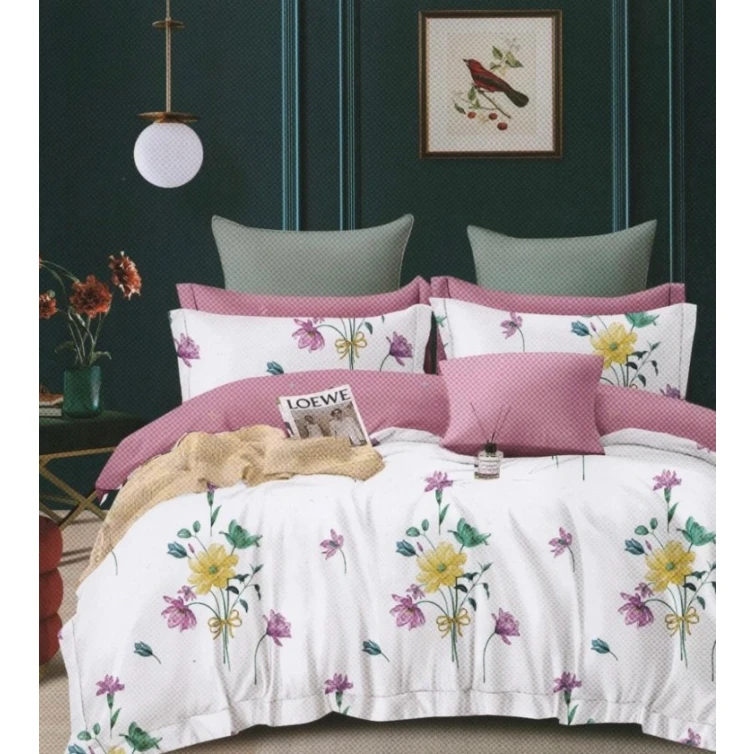 Комплект постельного белья MiraNova SF-713, пододеяльник 160x220 см, простыня 170x240 см, наволочка 50x70 см, односпальный, хлопок, белый/розовый Комплект постельного белья MiraNova SF-713, пододеяльник 160x220 см, простыня 170x240 см, наволочка 50x70 см, односпальный, хлопок, белый/розовый