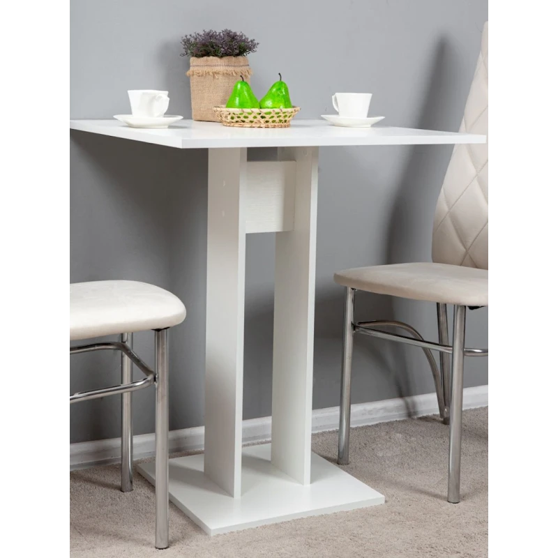 Обеденный стол, белый, ЛДСП, 65x65x78 см Обеденный стол, белый, ЛДСП, 65x65x78 см