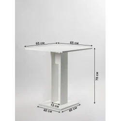 Обеденный стол, белый, ЛДСП, 65x65x78 см Обеденный стол, белый, ЛДСП, 65x65x78 см