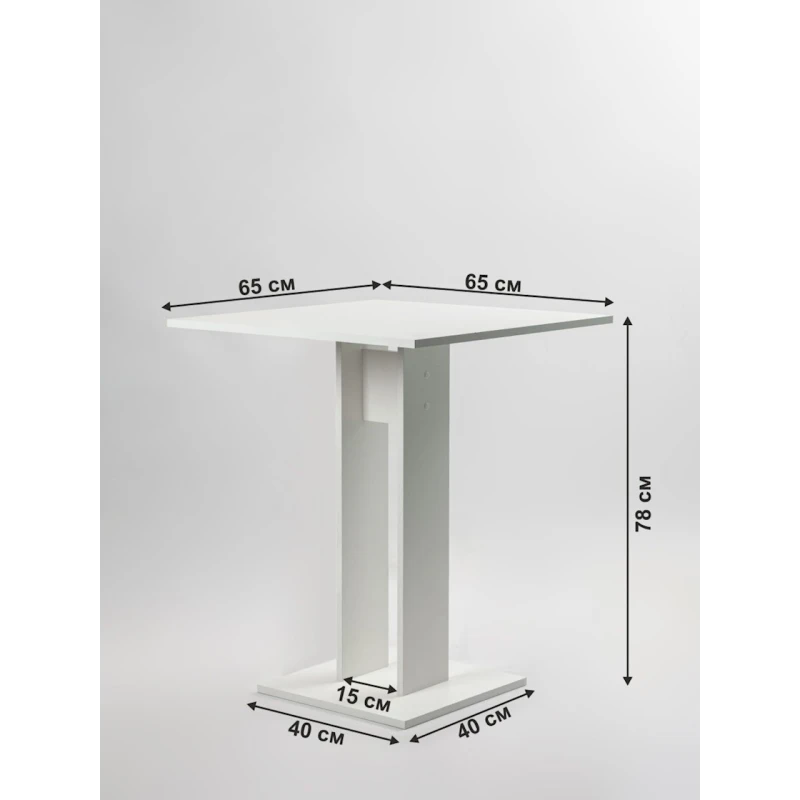 Обеденный стол, белый, ЛДСП, 65x65x78 см Обеденный стол, белый, ЛДСП, 65x65x78 см