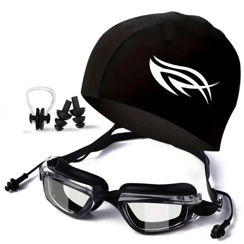 Üzgüçülük dəsti Piramida iva050 (papaq + eynək + burunluq + qulaq qoruyucuları)