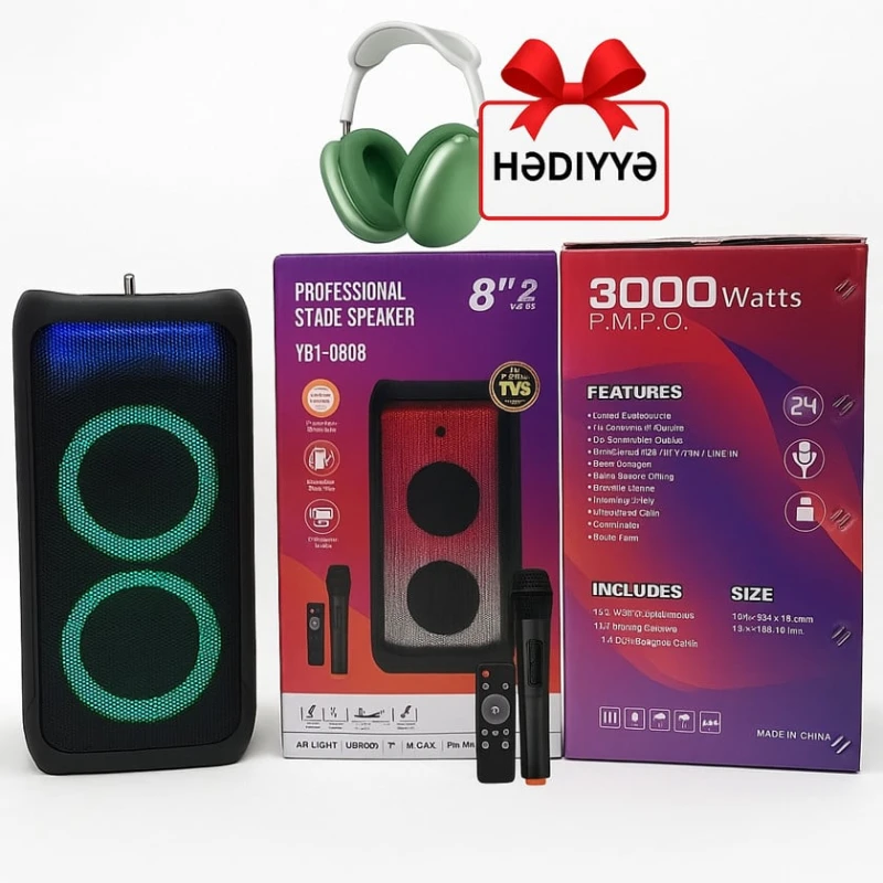 Акустическая система YB1-0808 + Беспроводные наушники TX YB1-0808 В подарок