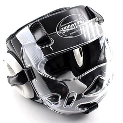 Боксерский шлем Wolon, с защитным стеклом, черный