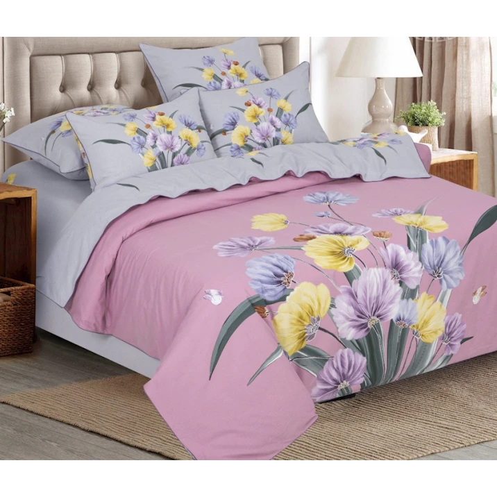 Yataq dəsti Артпостель Аэлита, yorğan üzü 200x220 sm, mələfə 260x240 sm, yastıq üzü 50x70/70x70 sm, avro, velür, boz/bənövşəyi Yataq dəsti Артпостель Аэлита, yorğan üzü 200x220 sm, mələfə 260x240 sm, yastıq üzü 50x70/70x70 sm, avro, velür, boz/bənövşəyi