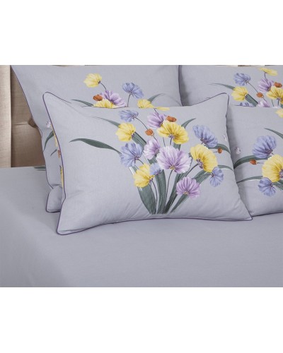 Yataq dəsti Артпостель Аэлита, yorğan üzü 200x220 sm, mələfə 260x240 sm, yastıq üzü 50x70/70x70 sm, avro, velür, boz/bənövşəyi