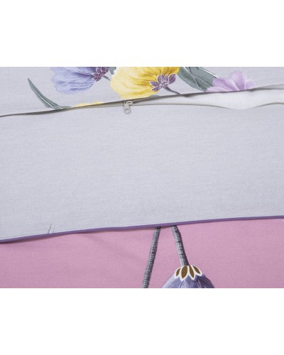 Yataq dəsti Артпостель Аэлита, yorğan üzü 200x220 sm, mələfə 260x240 sm, yastıq üzü 50x70/70x70 sm, avro, velür, boz/bənövşəyi