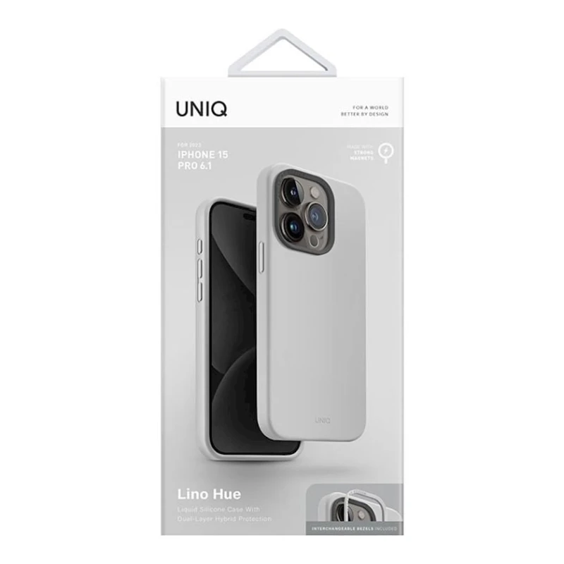 Чехол Uniq LINO для iPhone 15 Pro Chalk Grey Чехол Uniq LINO для iPhone 15 Pro Chalk Grey