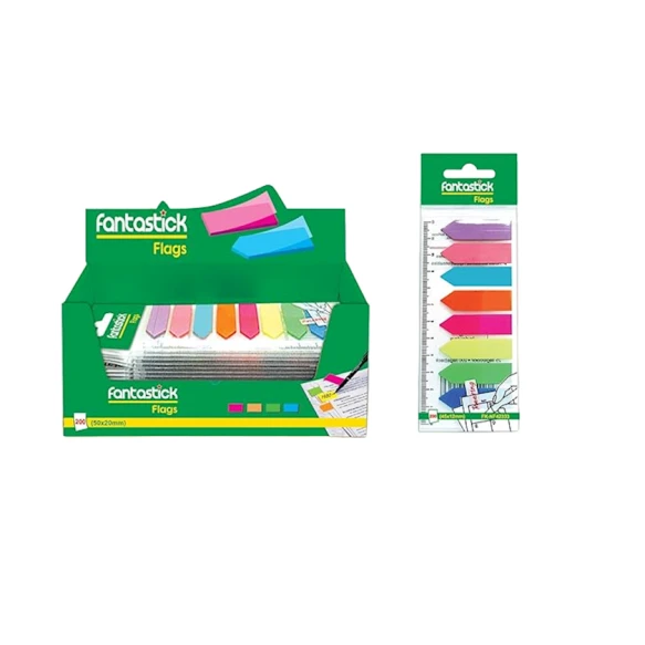 Самоклеющиеся закладки Fantastick, 50x20 мм, 24 шт, разноцветные