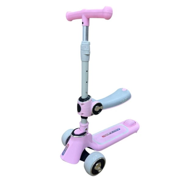 Uşaq samokatı 5237_588-1P, oturacaqlı, bluetooth-la, çəhrayı