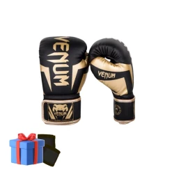 Перчатки для бокса Venum Kahnsport_0039, унисекс, черный/золотистый, 12 oz Перчатки для бокса Venum Kahnsport_0039, унисекс, черный/золотистый, 12 oz