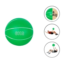 Медбол WS0369, синтетический каучук, зеленый, 6 кг