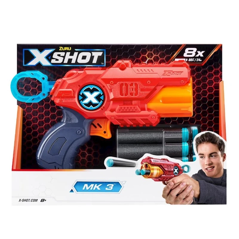 Blaster Zuru X-Shot Excel MK3, 8 darts, 8+, rəngbərəng Blaster Zuru X-Shot Excel MK3, 8 darts, 8+, rəngbərəng