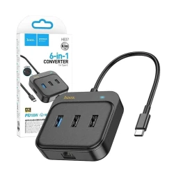 USB HUB Hoco HB37 6 in 1 Black