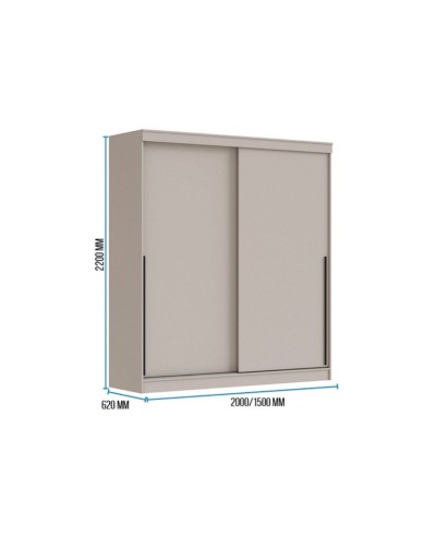 Şkaf Art Mebel Art-160-48, bej, 220х160х60 sm