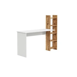 Компьютерный стол Art Mebel House 135, белый/коричневый, 120x150x60 см