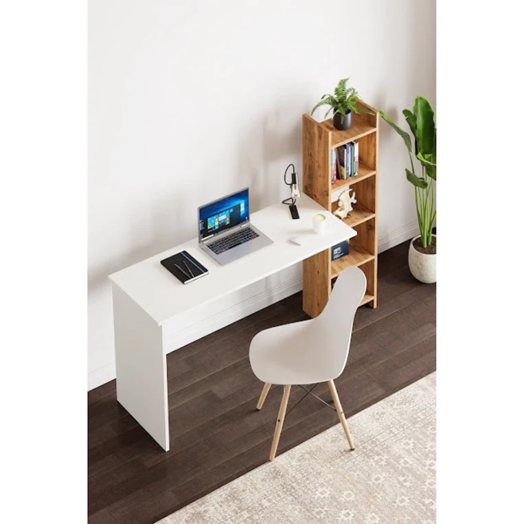 Компьютерный стол Art Mebel House 135, белый/коричневый, 120x150x60 см Компьютерный стол Art Mebel House 135, белый/коричневый, 120x150x60 см