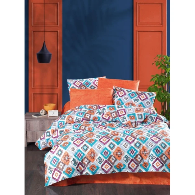 Комплект постельного белья Hummel SE020, евро, поплин/хлопок, пододеяльник 200x220 см, простыня 240x260 см, наволочки 50x70 см 2 шт