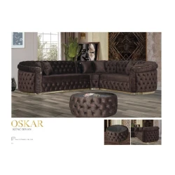 Диван Oskar угловой, коричневый, 315x265x90x90 мм Диван Oskar угловой, коричневый, 315x265x90x90 мм