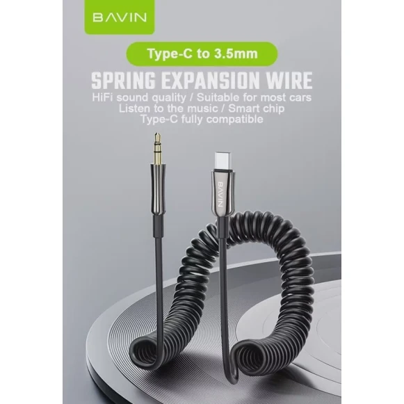 Аудиокабель Bavin AUX38 3.5mm To Type-C Aux Аудиокабель Bavin AUX38 3.5mm To Type-C Aux