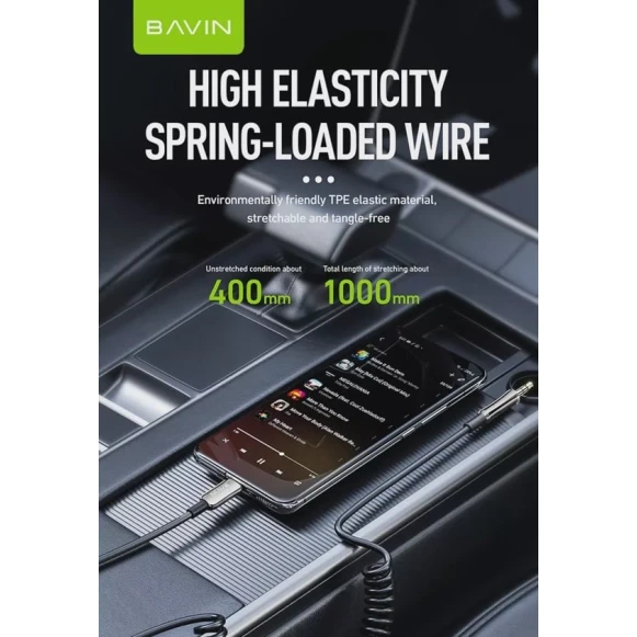 Аудиокабель Bavin AUX38 3.5mm To Type-C Aux Аудиокабель Bavin AUX38 3.5mm To Type-C Aux