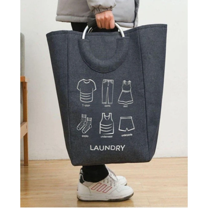 Корзина для белья, ткань, черная