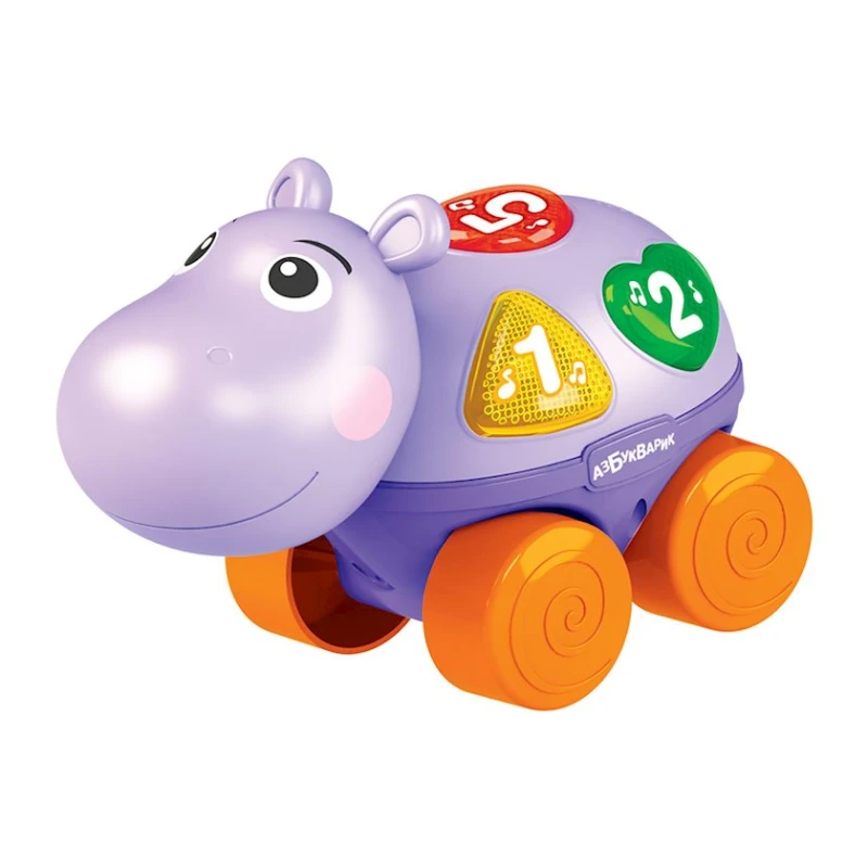 Музыкальная игрушка Азбукварик Музыкальная Каталочка Бегемотик, пластик, 3-5 лет
