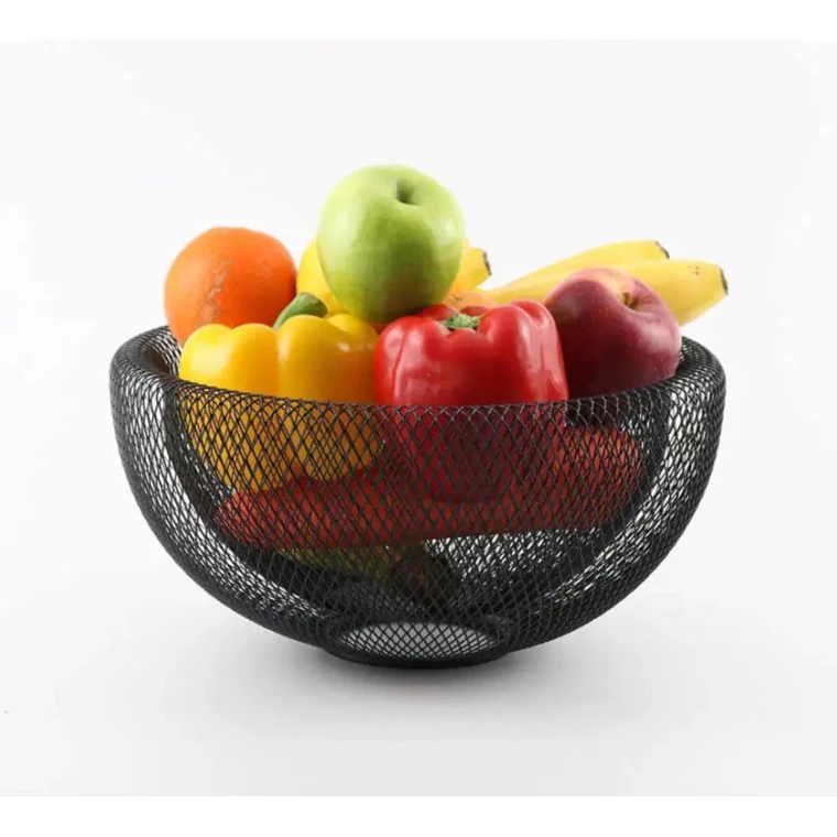 Meyvə qabı, metal, qara, 29x15x12 sm