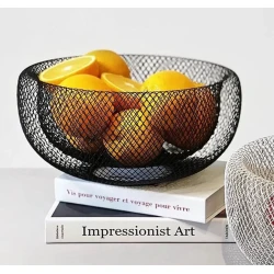 Meyvə qabı, metal, qara, 29x15x12 sm