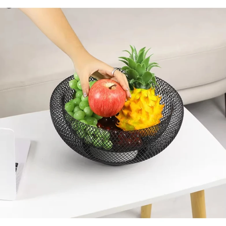 Meyvə qabı, metal, qara, 29x15x12 sm