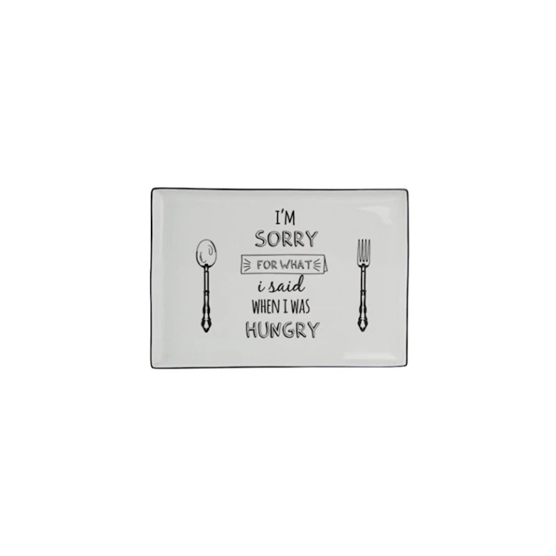 Boşqab Porland Be Happy 04AP020385, farfor, ağ, 27 sm