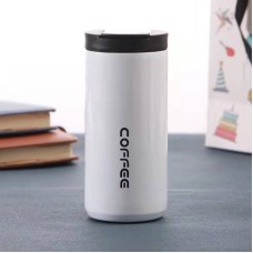 Термокружка для горячих и холодных напитков Coffee cup, 400 мл, нержавеющая сталь, белый