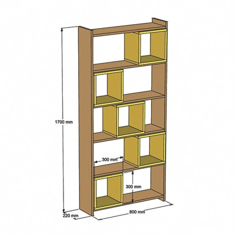 Стеллаж ev_12116156, ламинат, белый/коричневый, 80x22x170 см Стеллаж ev_12116156, ламинат, белый/коричневый, 80x22x170 см