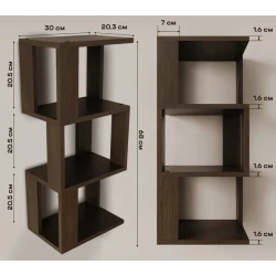Полка настенная Art Mebel 19, ламинат, 68х30х20 см, коричневая Полка настенная Art Mebel 19, ламинат, 68х30х20 см, коричневая