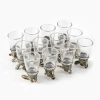 Набор стопок GB-0023412, стекло/алюминиевый сплав, серебристый/прозрачный, 12 шт
