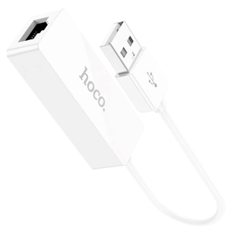Şəbəkə adapteri Hoco UA22 USB to RJ45 White