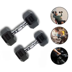 Гантели WS0051, 7.5 кг x 2 шт, резиновое покрытие Гантели WS0051, 7.5 кг x 2 шт, резиновое покрытие