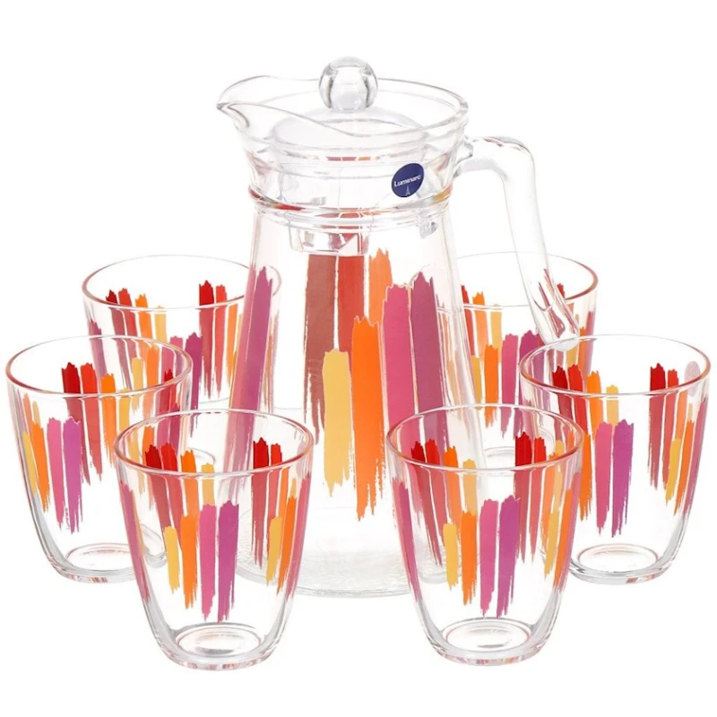 Набор Luminarc Paint Brush Q4110, графин 1300 мл, 6 стаканов 310 мл Набор Luminarc Paint Brush Q4110, графин 1300 мл, 6 стаканов 310 мл